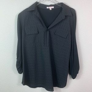 Skies are Blue 3/4 length sleeve black top size XL